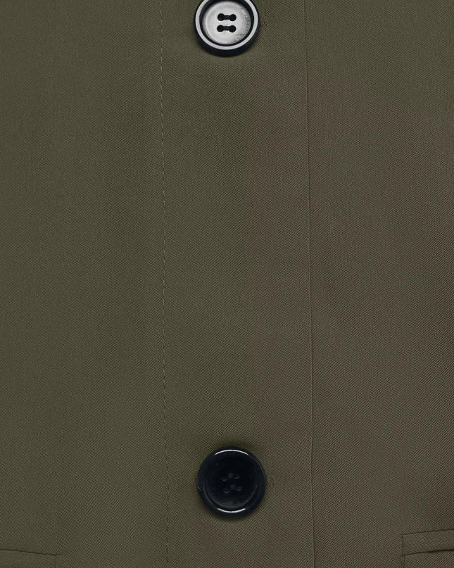 Contrast Collar Button Up Coat - Trendsi