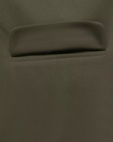 Contrast Collar Button Up Coat - Trendsi