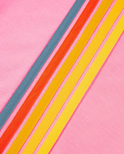 Contrast Striped Elastic Waist Active Pants - Trendsi