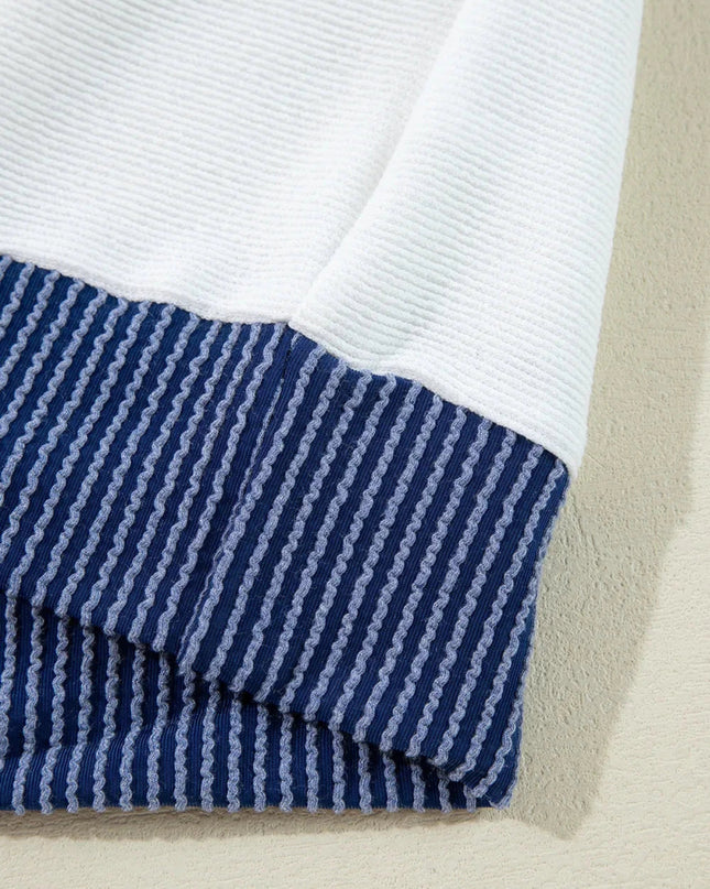 Corded Color Block Drawstring Hoodie - Trendsi