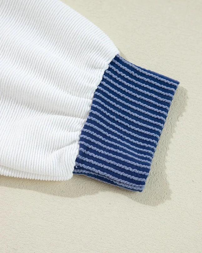 Corded Color Block Drawstring Hoodie - Trendsi