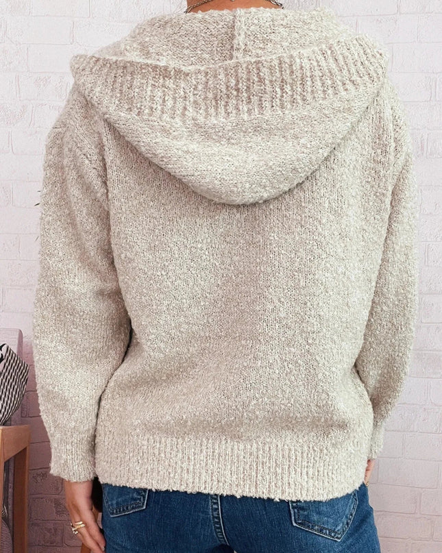 Cozy Button - Up Hooded Cardigan - Trendsi