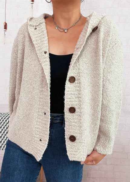 Cozy Button - Up Hooded Cardigan - Trendsi