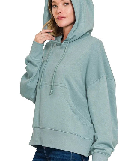 Cozy Oversized Fleece Hoodie with Kangaroo Pocket - Trendsi
