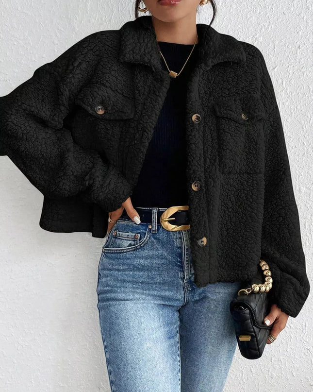 Cozy Sherpa Button - Down Jacket - Trendsi