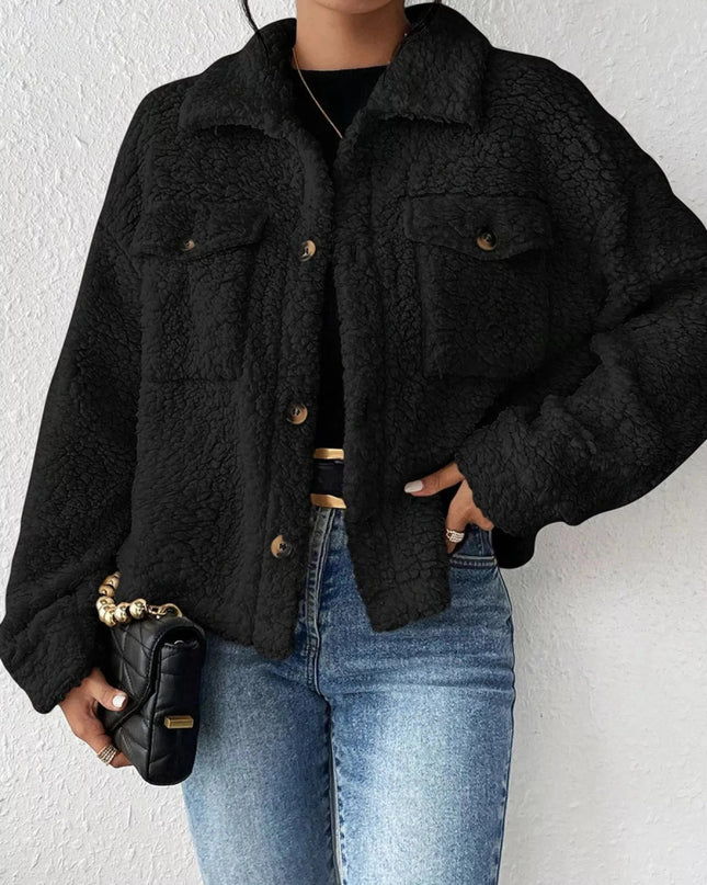 Cozy Sherpa Button - Down Jacket - Trendsi