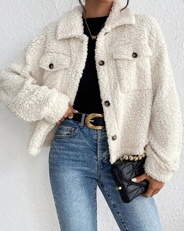 Cozy Sherpa Button - Down Jacket - Trendsi