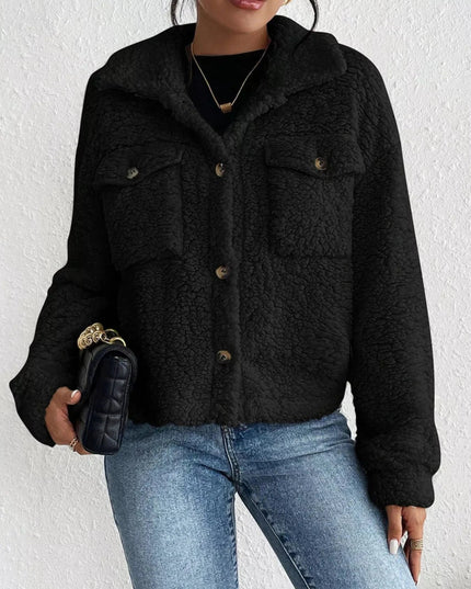 Cozy Sherpa Button - Down Jacket - Trendsi