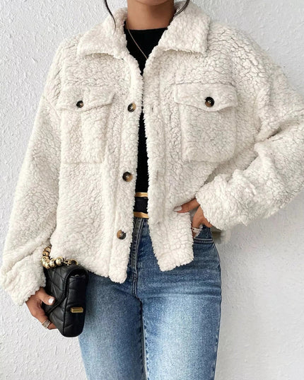Cozy Sherpa Button - Down Jacket - Trendsi