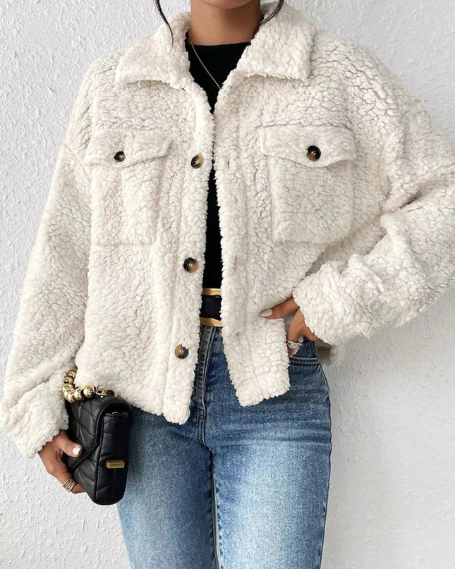 Cozy Sherpa Button - Down Jacket - Trendsi