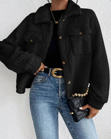 Cozy Sherpa Button - Down Jacket - Trendsi