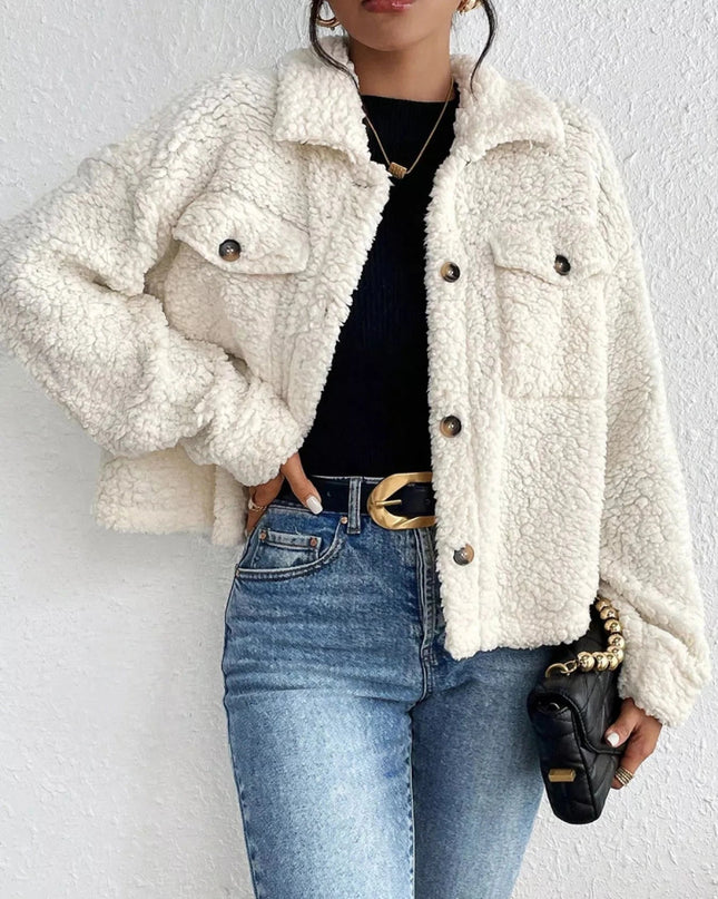 Cozy Sherpa Button - Down Jacket - Trendsi