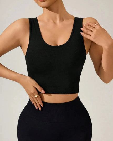 Crisscross Cropped Active Tank - Trendsi