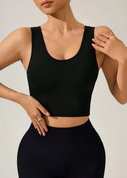 Crisscross Cropped Active Tank - Trendsi