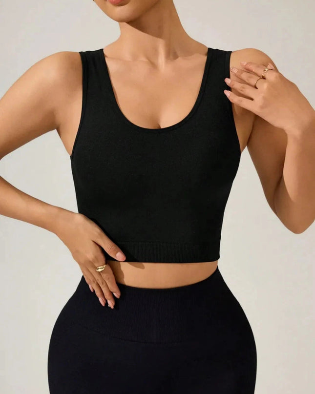 Crisscross Cropped Active Tank - Trendsi