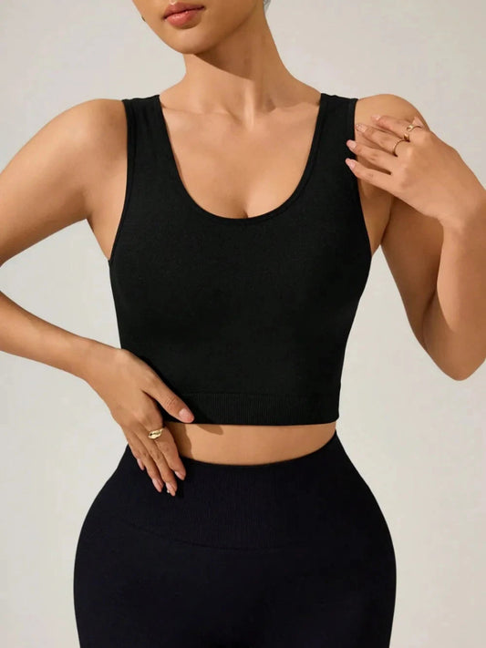 Crisscross Cropped Active Tank - Trendsi