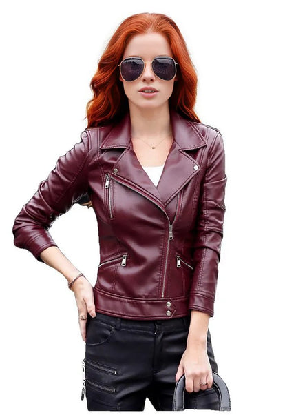 Crista Fall Genuine Leather Motorcycle Jacket for Women - Womens Leather Jacket - Inland Leather Co.