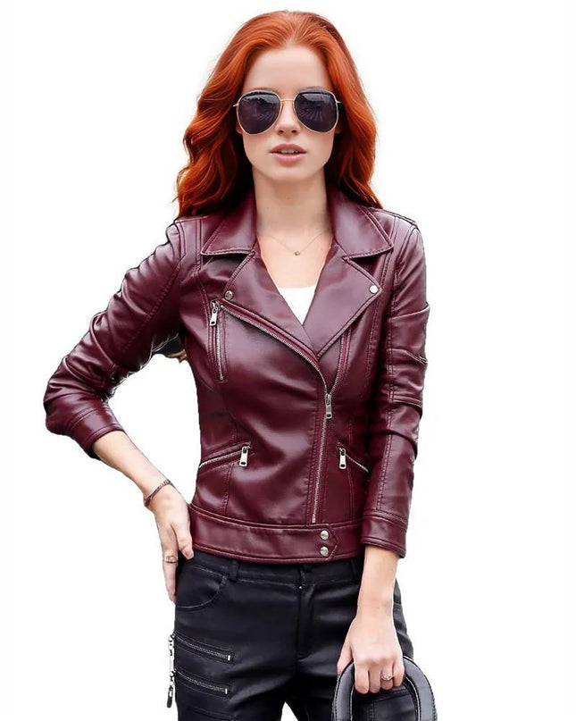 Crista Fall Genuine Leather Motorcycle Jacket for Women - Womens Leather Jacket - Inland Leather Co.