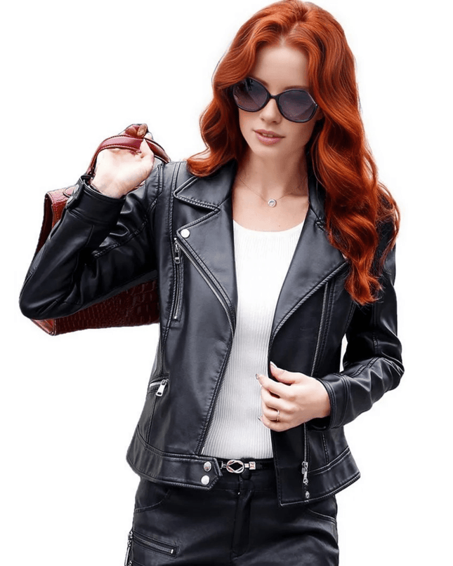 Crista Fall Genuine Leather Motorcycle Jacket for Women - Womens Leather Jacket - Inland Leather Co.