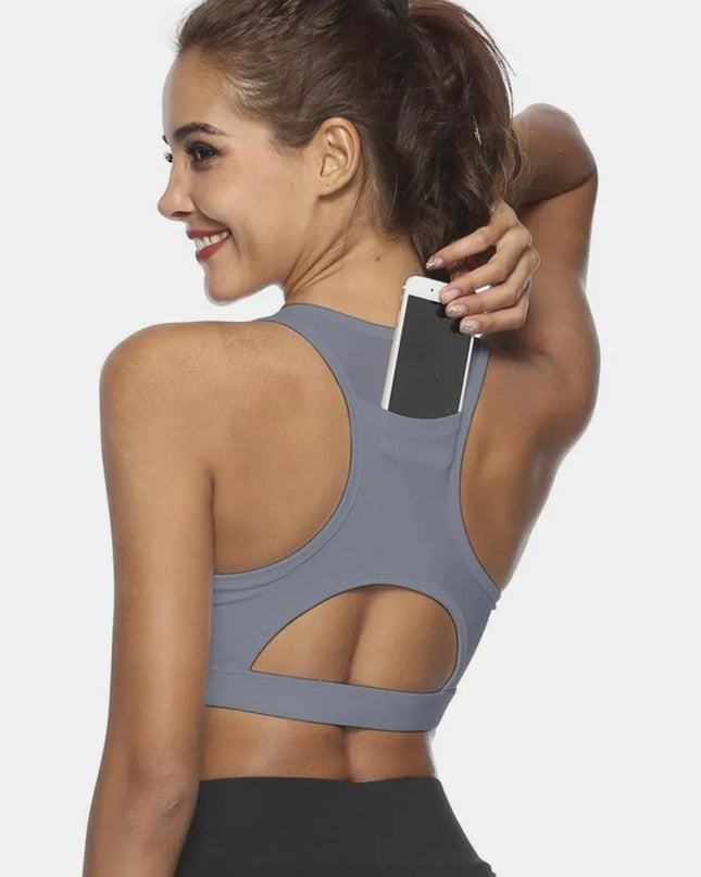 Cutout Scoop Neck Active Tank - Trendsi