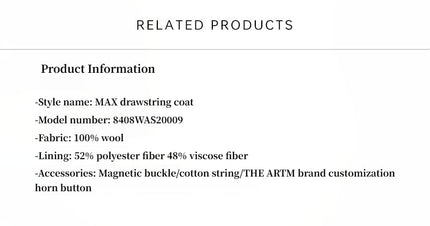 “Desert Heart” Mid - Length Wool Coat – Peaked Lapel Drawstring - Wool Coat - Firelady Fur