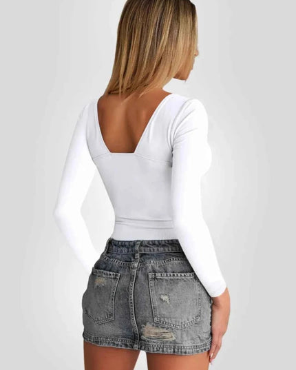 Plunge Long Sleeve T-Shirt