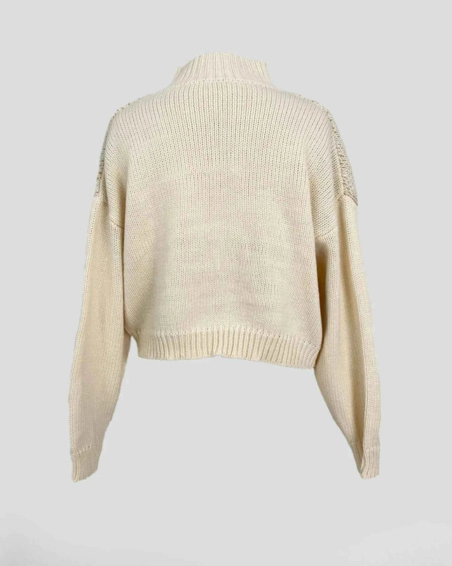 Diamond Pattern Turtleneck Sweater - Trendsi