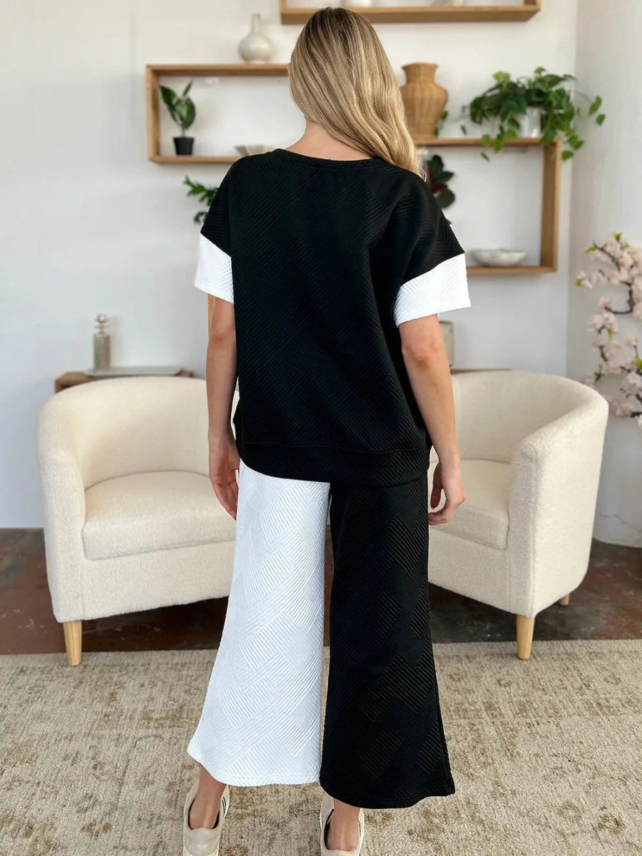 Double Take T-Shirt & Wide Leg Pants Set