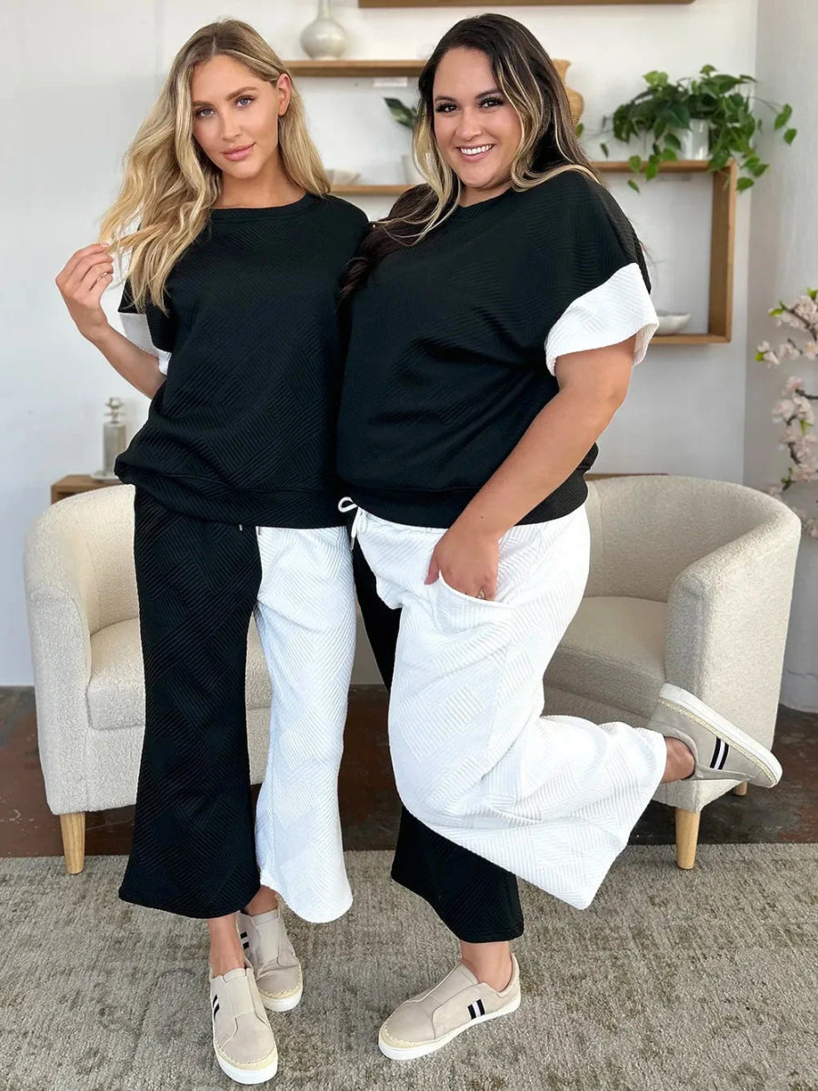 Double Take T-Shirt & Wide Leg Pants Set