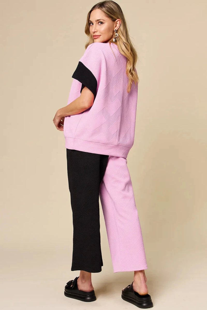 Double Take T-Shirt & Wide Leg Pants Set