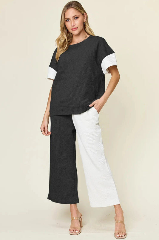 Double Take T-Shirt & Wide Leg Pants Set