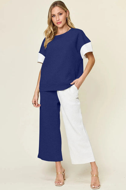 Double Take T-Shirt & Wide Leg Pants Set