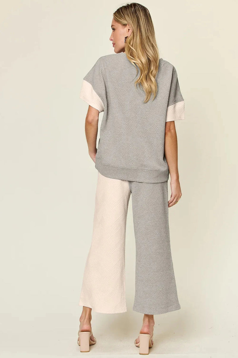 Double Take T-Shirt & Wide Leg Pants Set