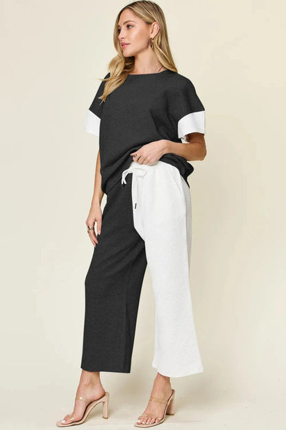 Double Take T-Shirt & Wide Leg Pants Set