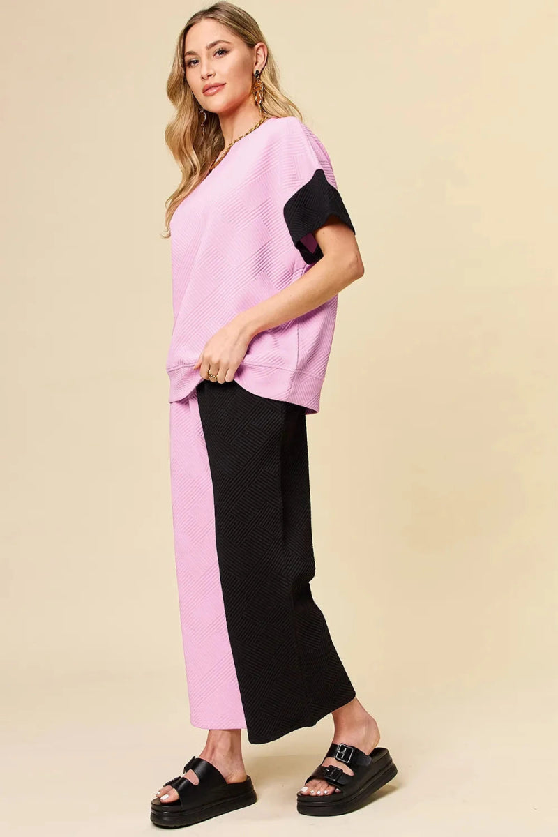 Double Take T-Shirt & Wide Leg Pants Set