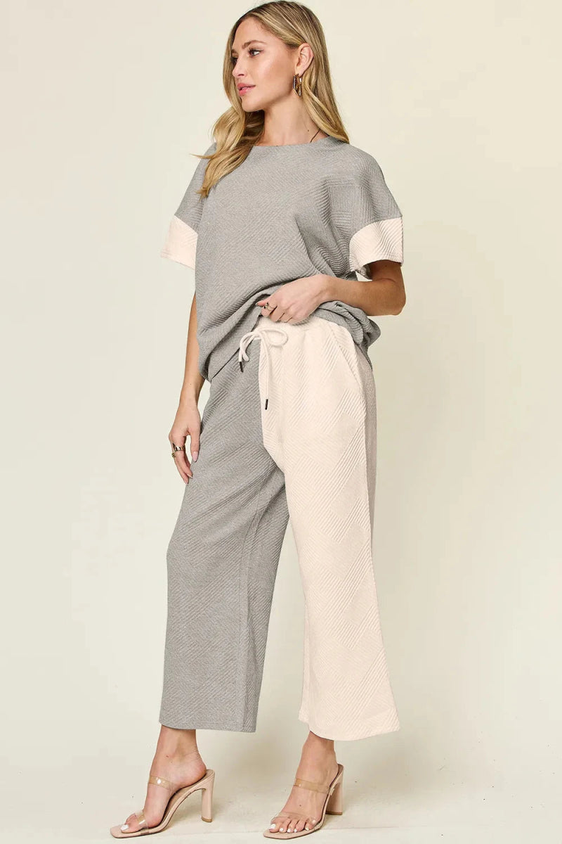 Double Take T-Shirt & Wide Leg Pants Set
