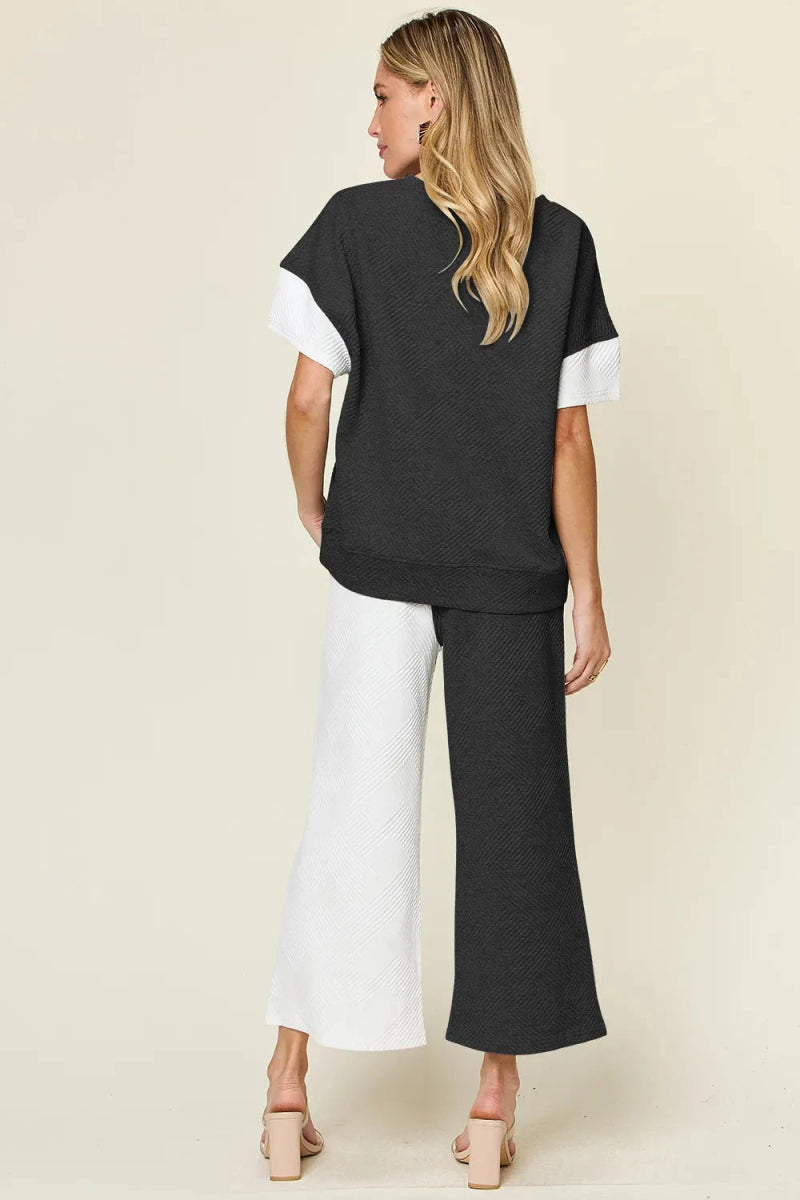 Double Take T-Shirt & Wide Leg Pants Set