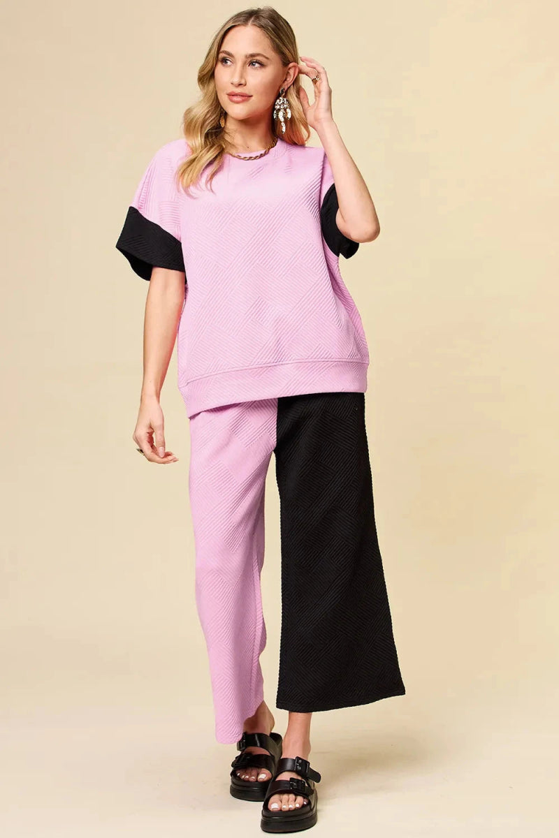 Double Take T-Shirt & Wide Leg Pants Set