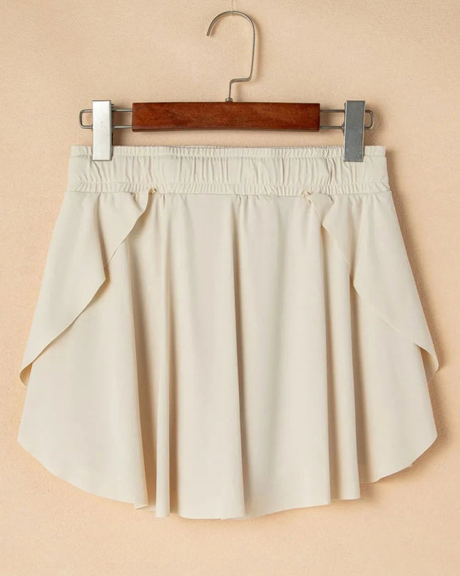 Drawstring High Waist Lined Active Skorts - Trendsi