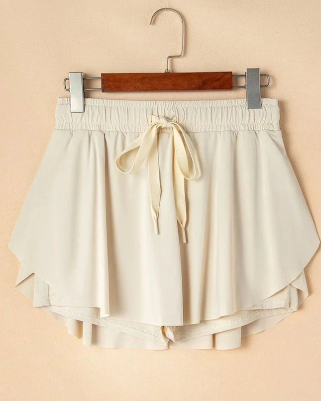 Drawstring High Waist Lined Active Skorts - Trendsi