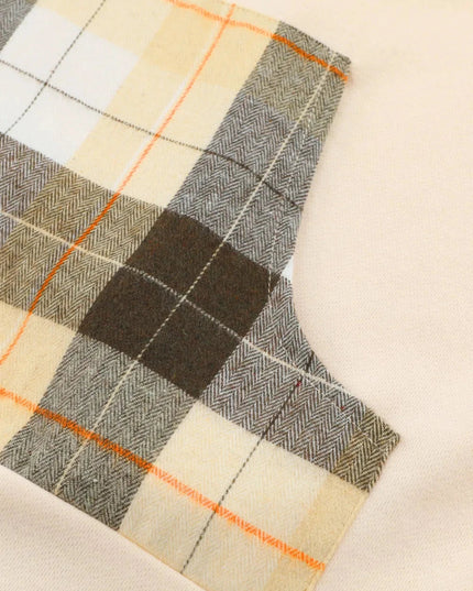 Drawstring Plaid Long Sleeve Hoodie - Trendsi