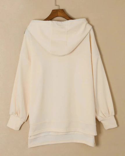 Drawstring Plaid Long Sleeve Hoodie - Trendsi