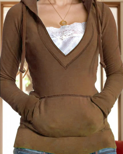 Drawstring Pocketed Long Sleeve Hoodie - Trendsi