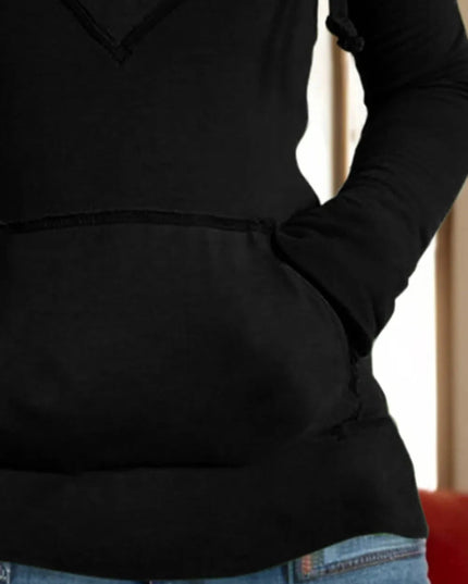 Drawstring Pocketed Long Sleeve Hoodie - Trendsi