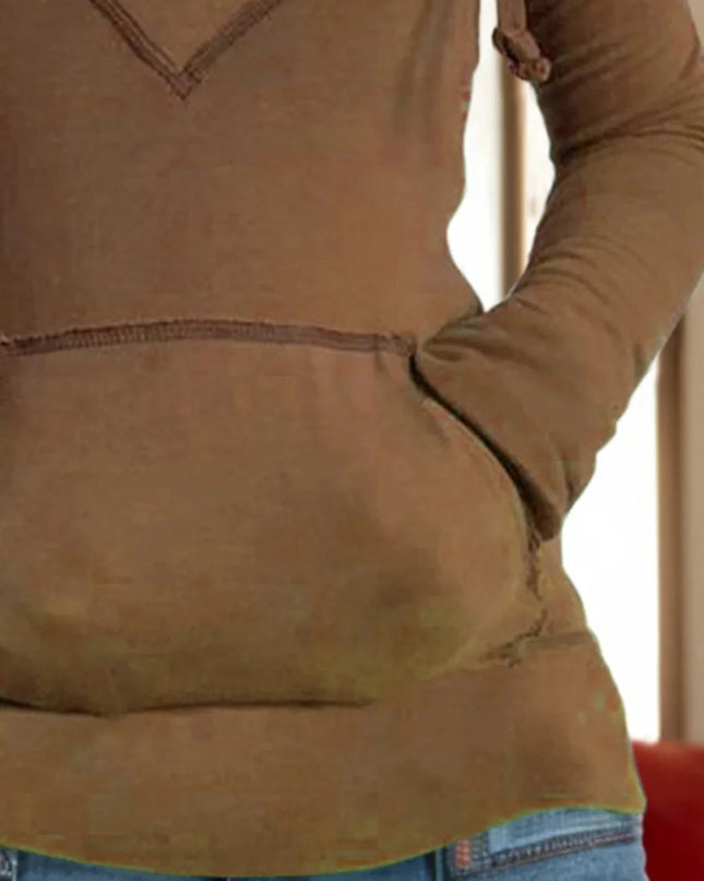 Drawstring Pocketed Long Sleeve Hoodie - Trendsi