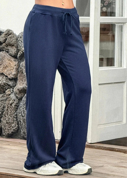 Drawstring Wide Leg Active Pants - Trendsi