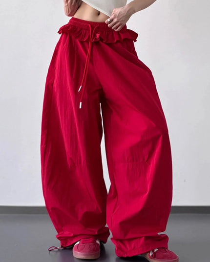 Drawstring Wide Leg Pants - Trendsi