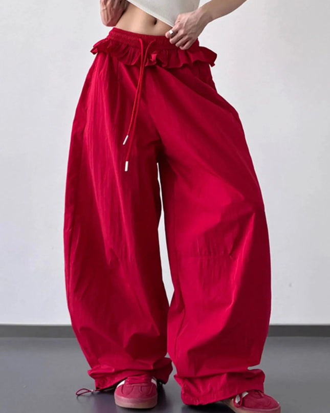 Drawstring Wide Leg Pants - Trendsi