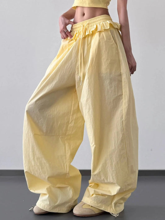 Drawstring Wide Leg Pants