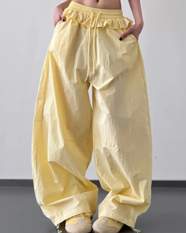 Drawstring Wide Leg Pants - Trendsi
